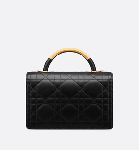 Dior Medium Ange Bag Black Macrocannage Lambskin