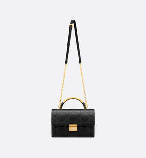 Dior Medium Ange Bag Black Macrocannage Lambskin