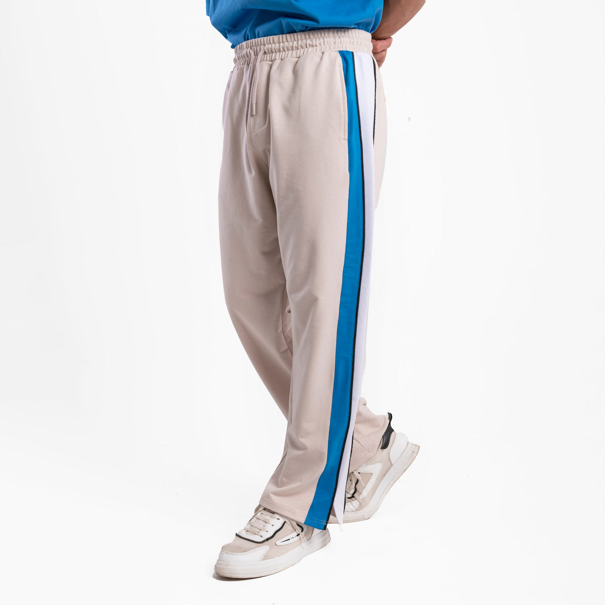 Men's Offwhite Casual Drawstring Trousers