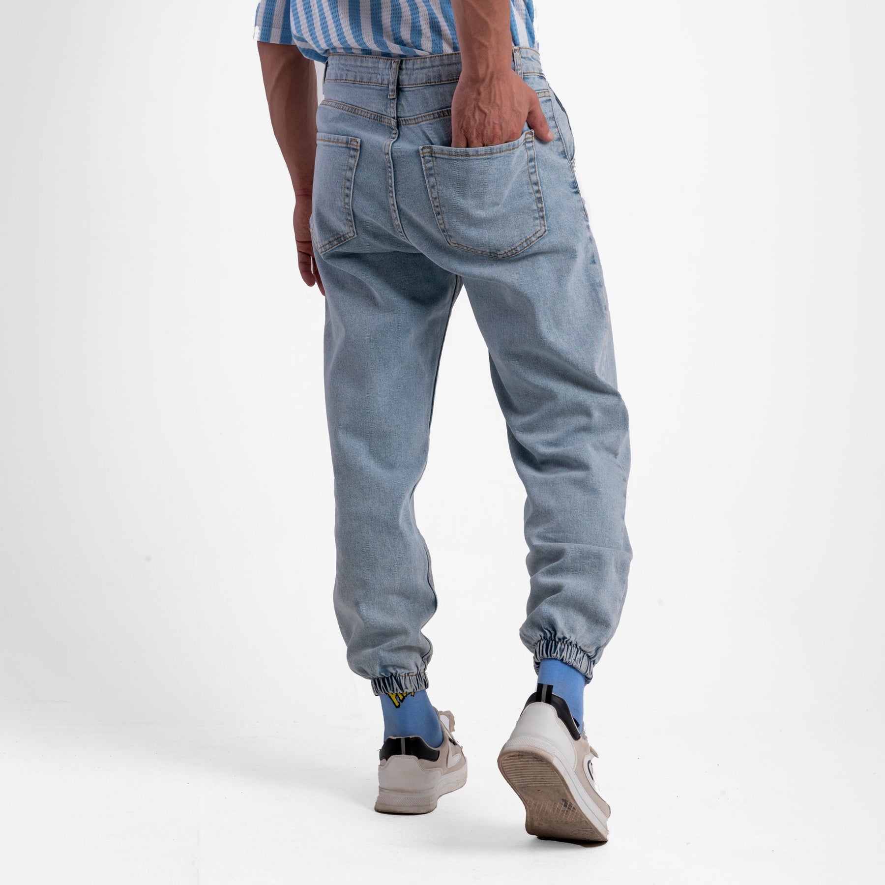 Men's Slimline Joggers Denim Trousers