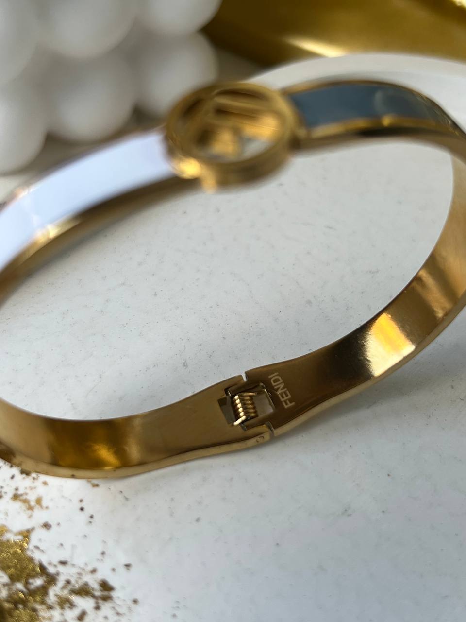 Fendi O'Lock Bracelet - Gold-colored metal bracelet | Fendi