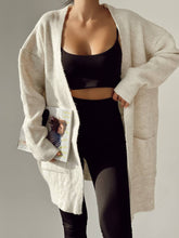 Women's Oversize Cardigan With Pockets In Beige