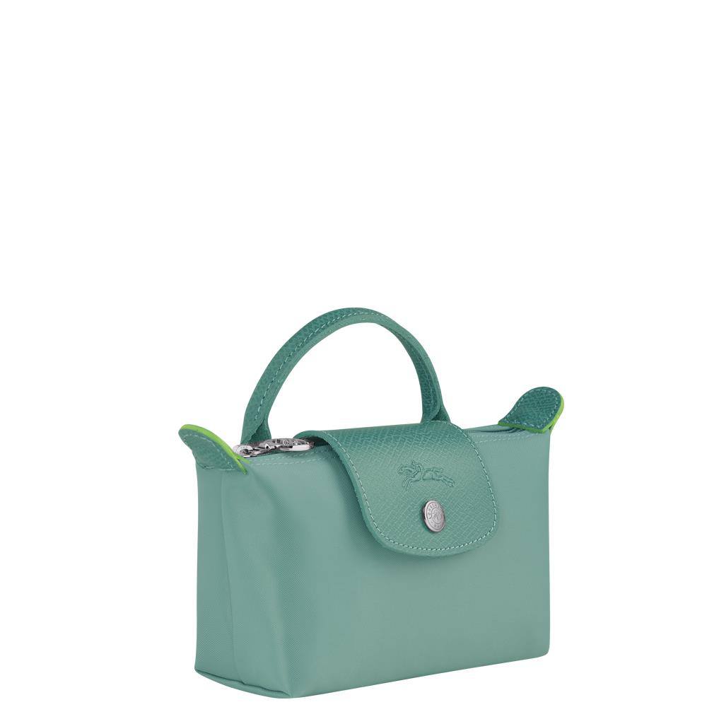 Long Champ Le Pliage Mini Green Pouch With Handle