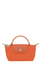 Long Champ Le Pliage Mini Orange Pouch With Handle