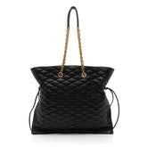 SAINT LAURENT MATELASSE QUILTED YSL POCHON DRAWSTRING TOTE