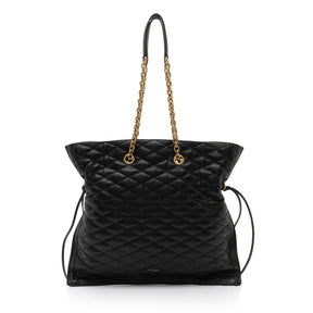 SAINT LAURENT MATELASSE QUILTED YSL POCHON DRAWSTRING TOTE