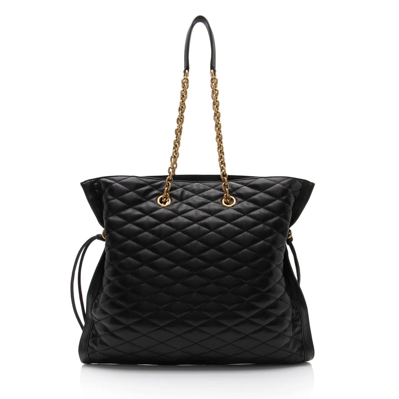 SAINT LAURENT MATELASSE QUILTED YSL POCHON DRAWSTRING TOTE