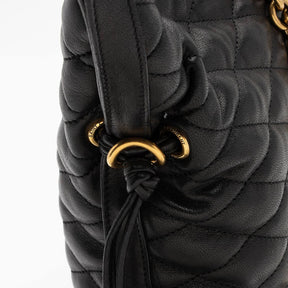 SAINT LAURENT MATELASSE QUILTED YSL POCHON DRAWSTRING TOTE