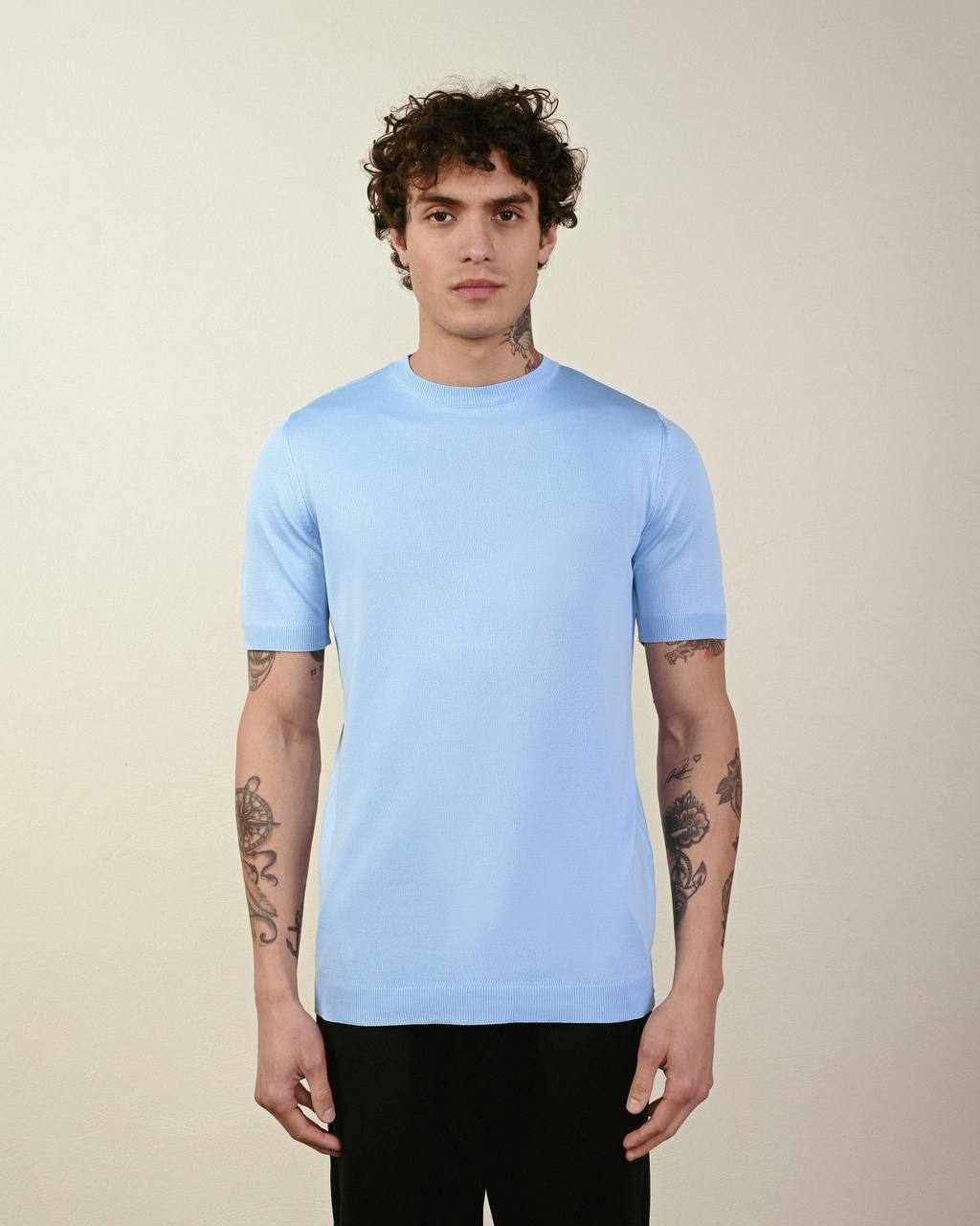 Men's Sky Blue Regular Fit T-shirt