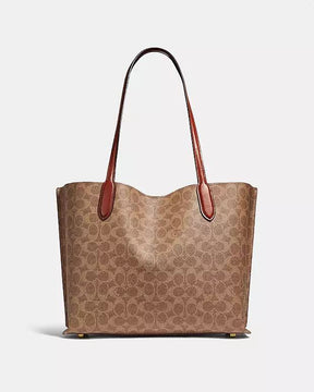 Coach Brown/Beige Signature Coated Canvas Willow Tote