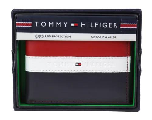 Tommy Hilfiger Men’s Leather Americana Stripe Bifold Wallet