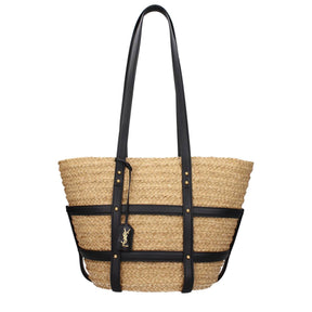 YSL Caged Raffia Tote Bag