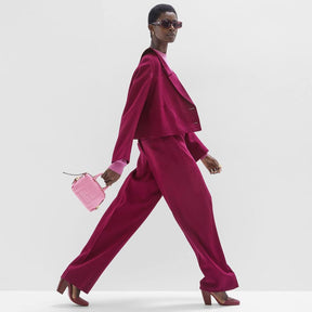 Fendi Mini FF Cube Bag In Nappa Leather Pink - Main Image