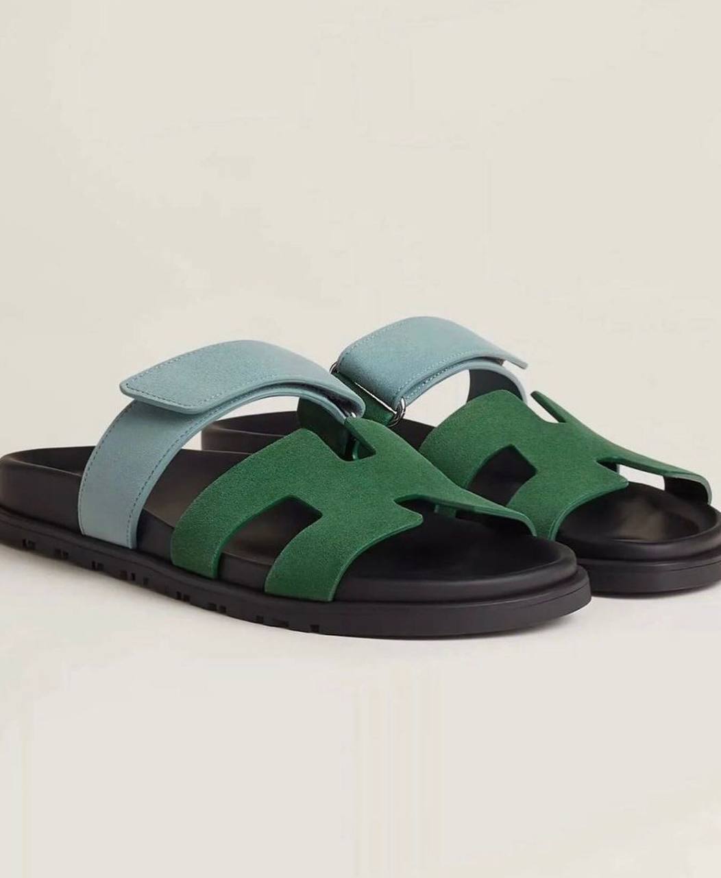 Hermes Suede Goatskin Chypre Sandals