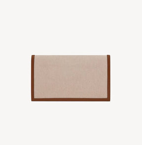 YSL UPTOWN POUCH IN CANVAS AND SMOOTH LEATHER NATURAL BEIGE