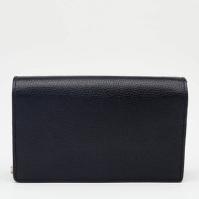 Gucci Black Pebbled Leather Soho Wallet On Chain