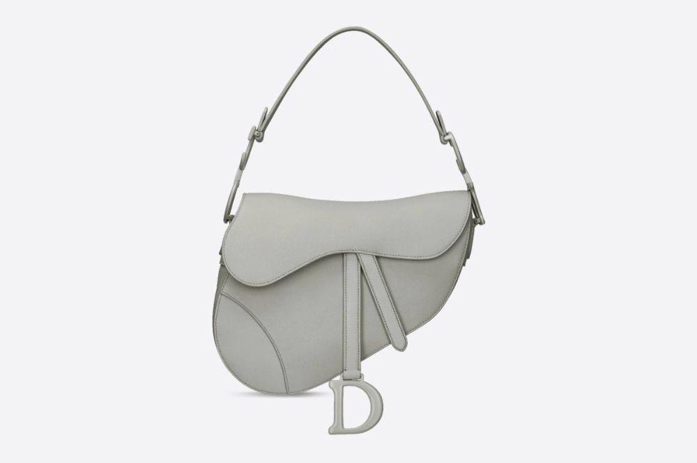 Christian Dior Ultra Matte Calfskin Saddle Bag Grey