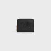 COMPACT ZIPPED WALLET CUIR TRIOMPHE IN SMOOTH CALFSKIN