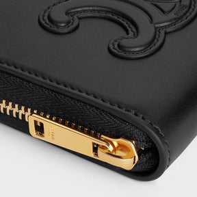 COMPACT ZIPPED WALLET CUIR TRIOMPHE IN SMOOTH CALFSKIN