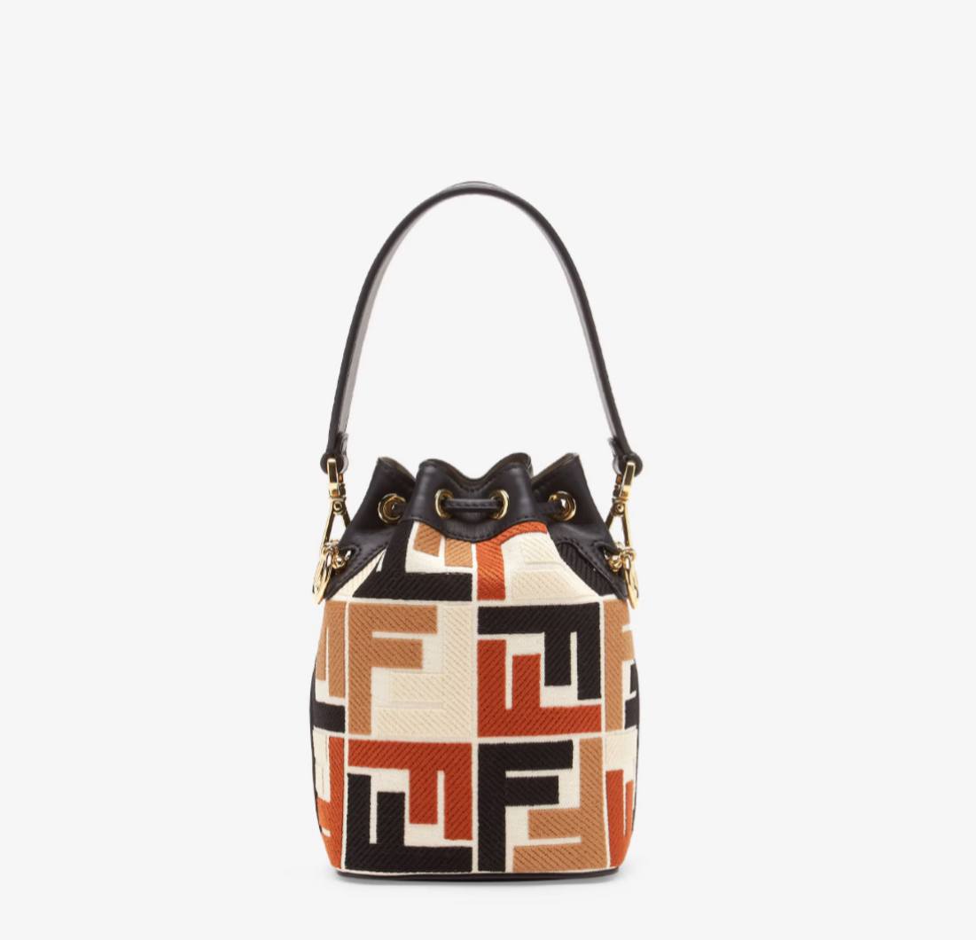 Fendi Mon Tresor Multicolour canvas mini-bag with FF embroidery