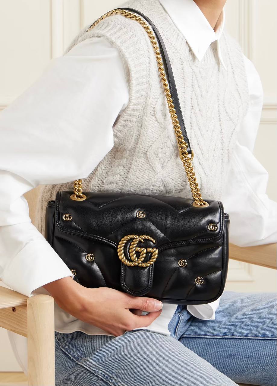 GG Marmont Small Leather Shoulder Bag