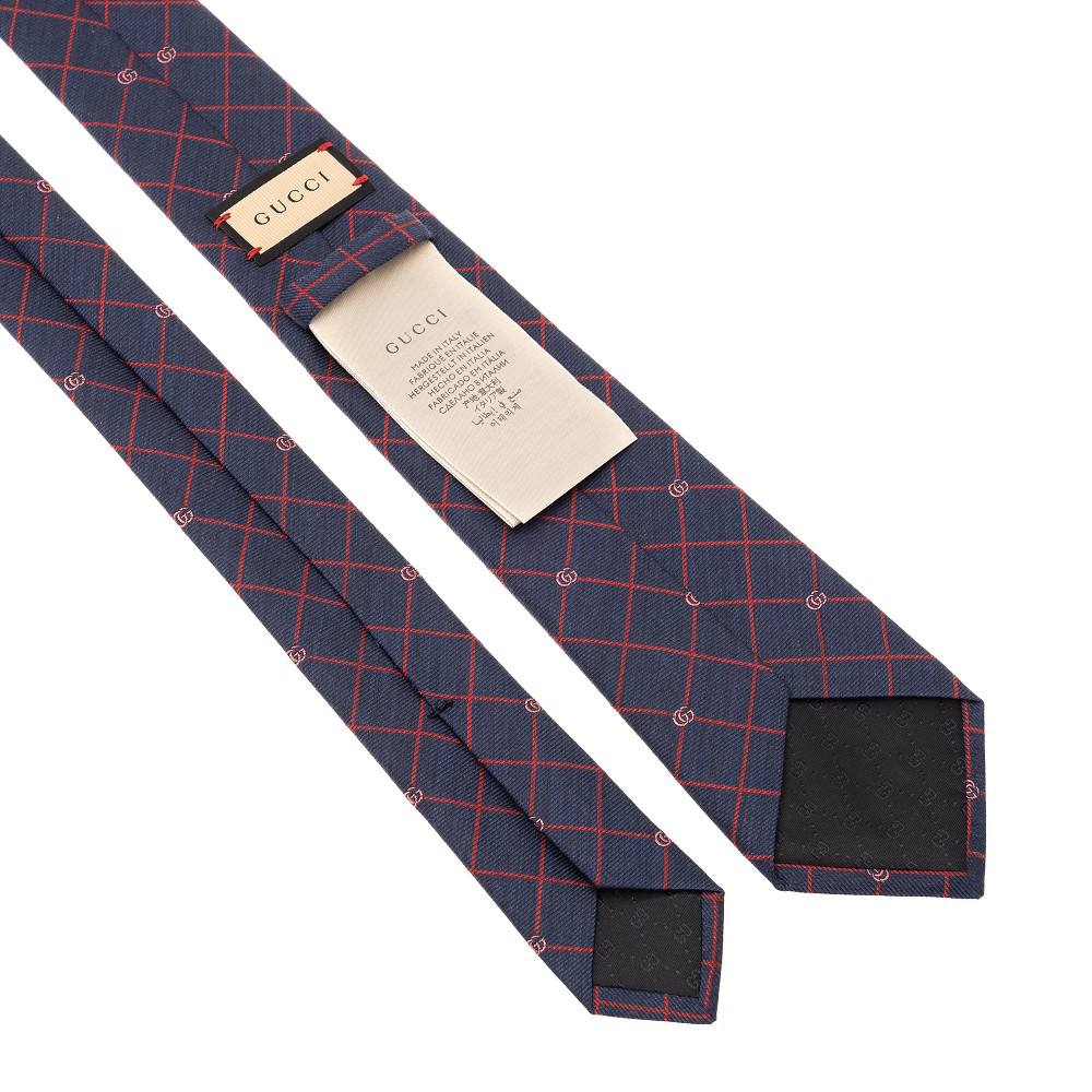 Gucci Blue Tie With Rhombuses