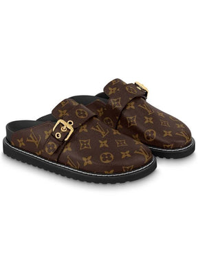 LV Cosy Flat Comfort Clog Mule Brown