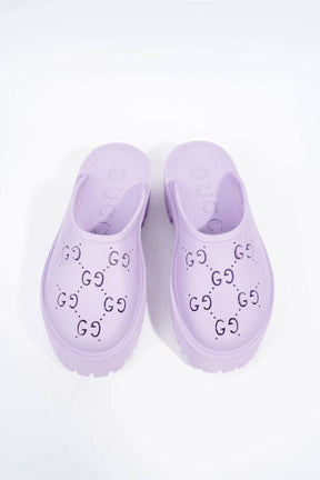 Gucci Purple Rubber GG Perforated Clogs