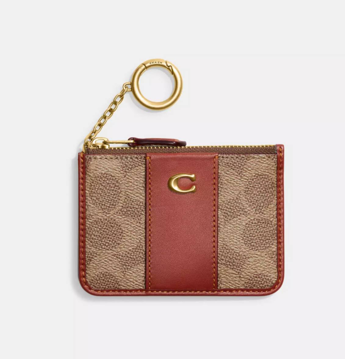 Coach Mini Skinny Id Case In Signature Canvas