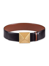 Valentino Women's Garavani One Stud Reversible Leather Belt in Brown