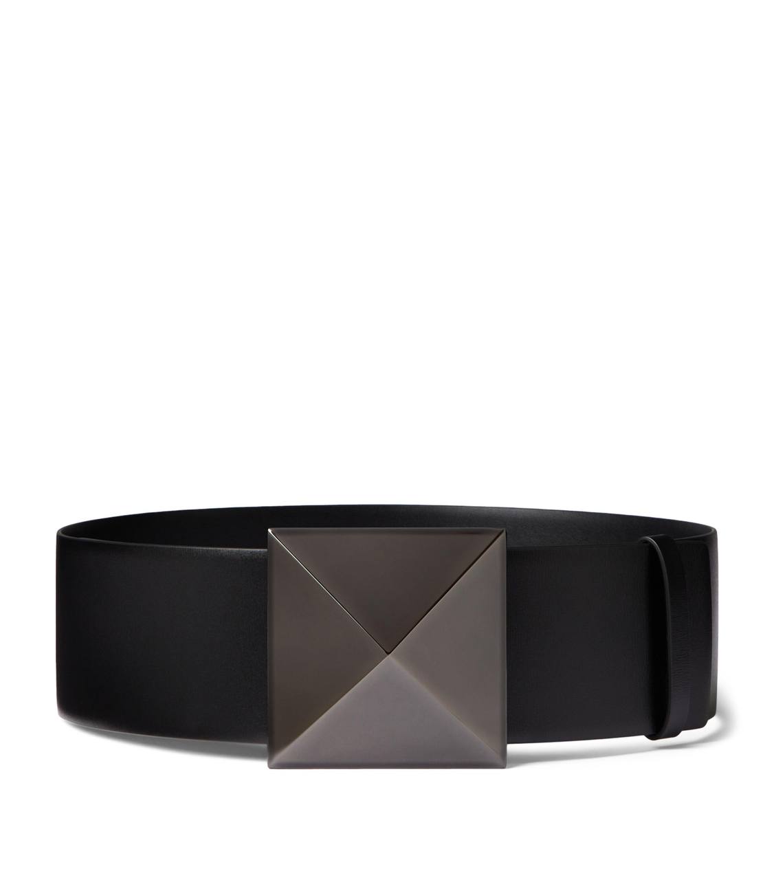 Valentino Women's Garavani One Stud Reversible Leather Belt in Black