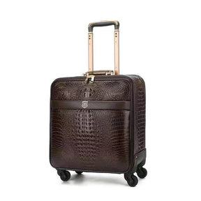 3 PCS Suitcases High Quality PU Crocodile Pattern Suitcase Trolley Luggage