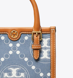 TORY BURCH MONOGRAM DENIM MINI TOTE