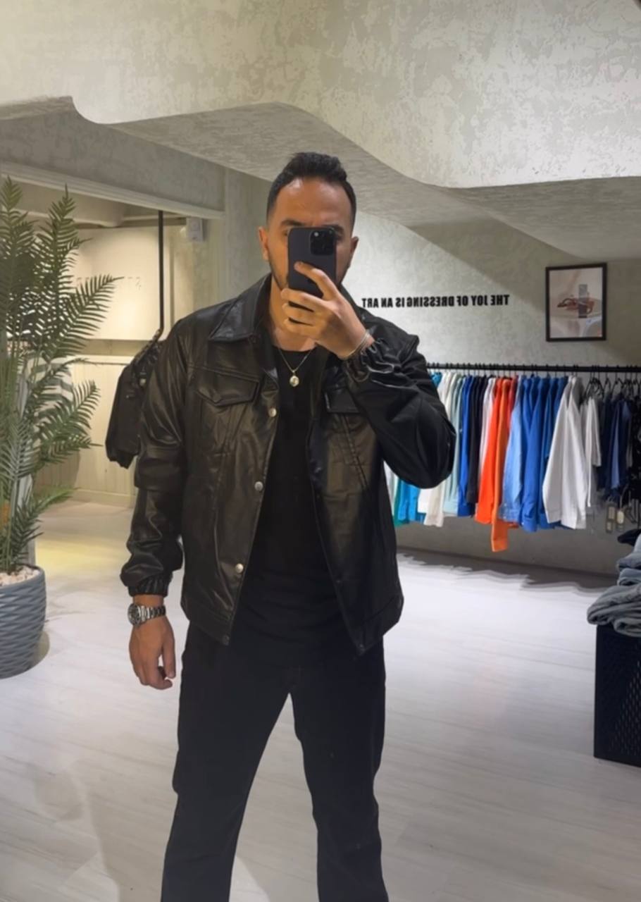 Men’s Leather Jacket In Black