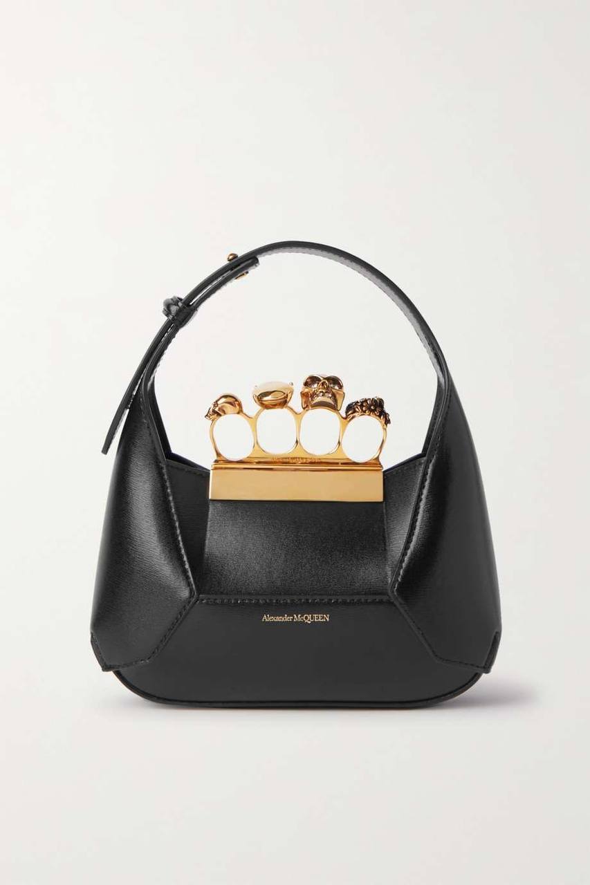 ALEXANDER MCQUEEN Jewelled mini embellished leather tote