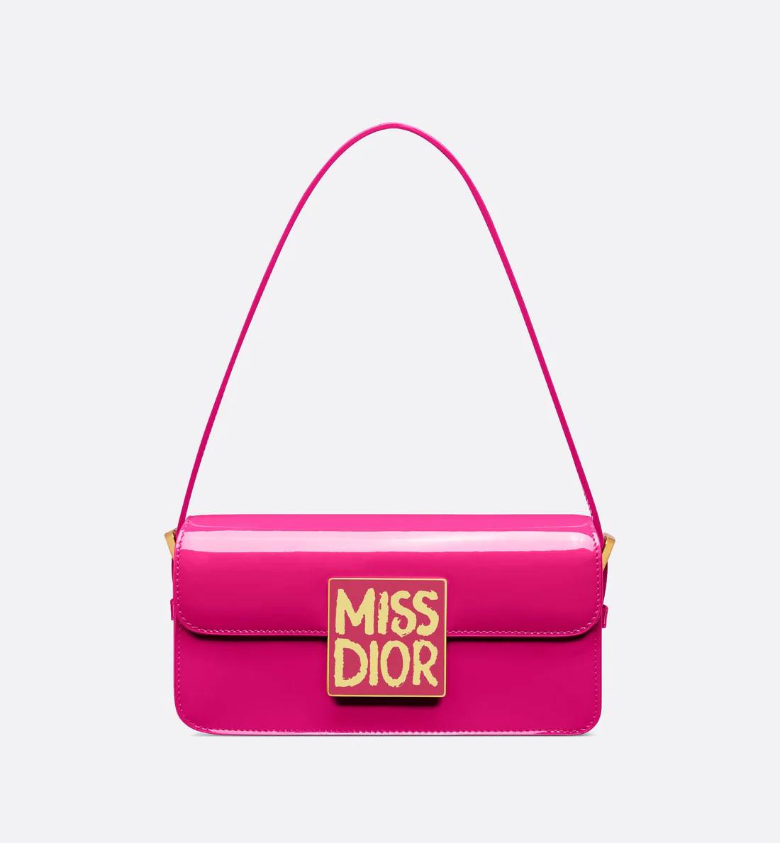 DIOR Miss Dior Flap Bag Fuchsia Patent Calfskin