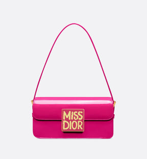 DIOR Miss Dior Flap Bag Fuchsia Patent Calfskin