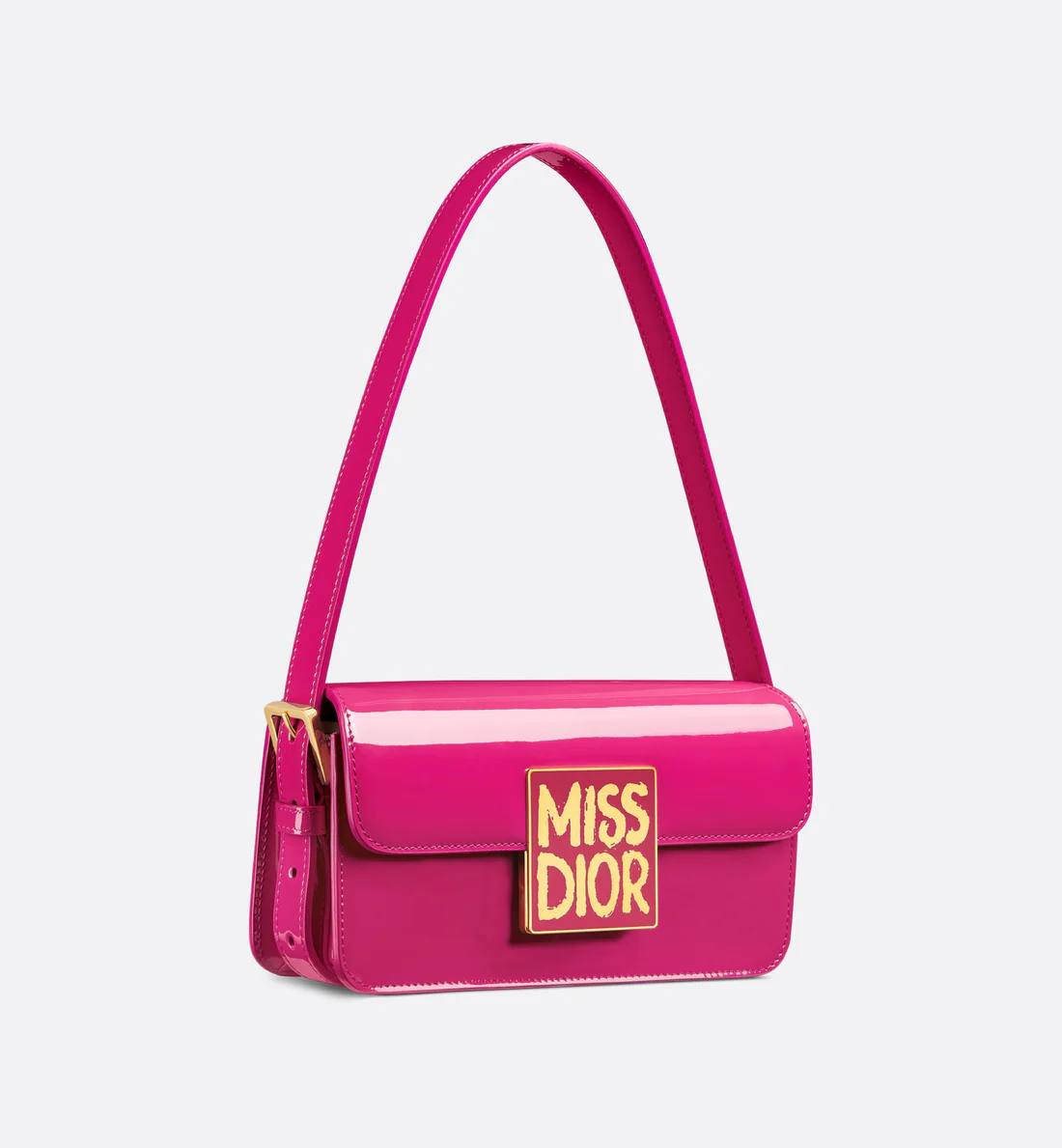 DIOR Miss Dior Flap Bag Fuchsia Patent Calfskin