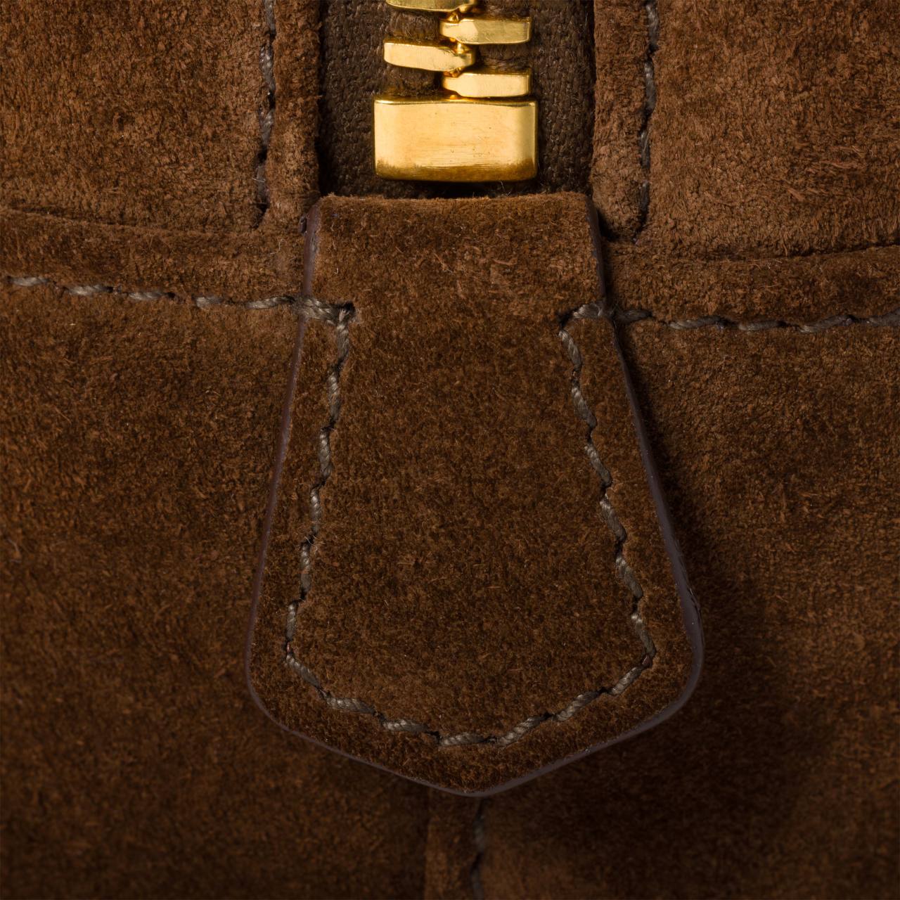 Miu Miu Arcadie padded suede top-handle bag in Cocoa Brown