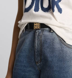 Miss Dior Graffiti Belt Black