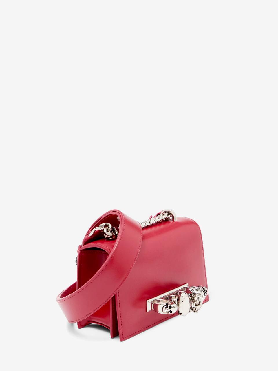 Women's The Biker Mini Jewelled Satchel in Lipstick Red