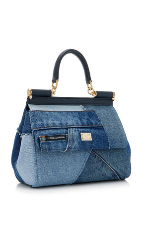 Dolce & Gabbana small Sicily patchwork denim shoulder bag