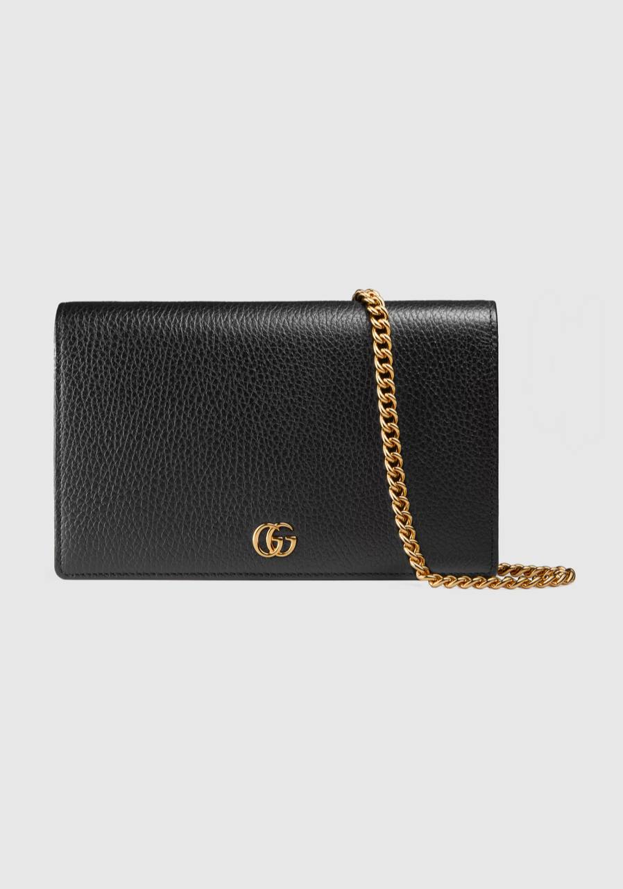 GG MARMONT LEATHER MINI CHAIN BAG