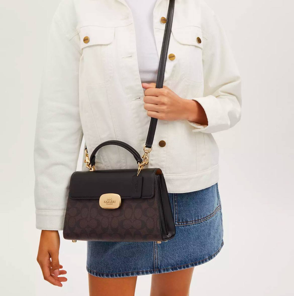 Coach Eliza Top Handle Bag In Signature Canvas