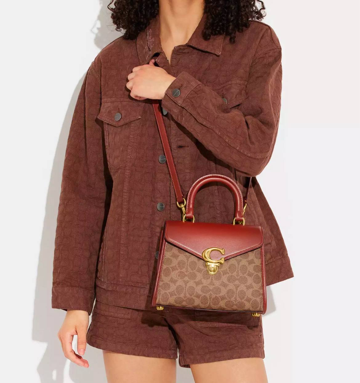 Coach Sammy Top Handle Bag In Signature Canvas