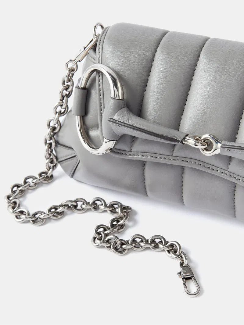 GUCCI Horsebit Small Padded-Leather Shoulder Bag