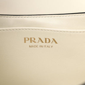 Prada White Brushed Leather Shoulder Bag