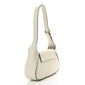 Prada White Brushed Leather Shoulder Bag