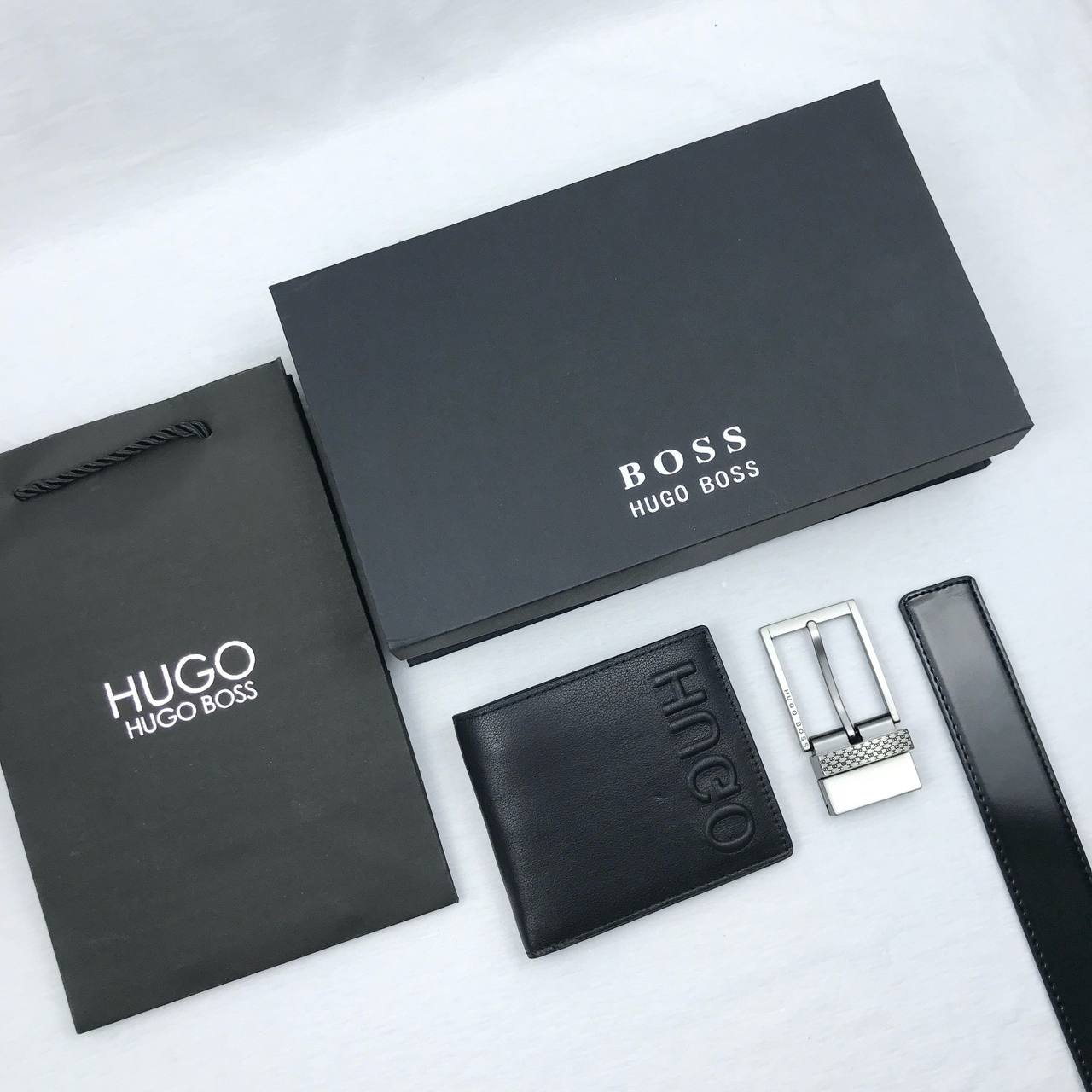 Hugo Boss Leather Wallet Set For Men