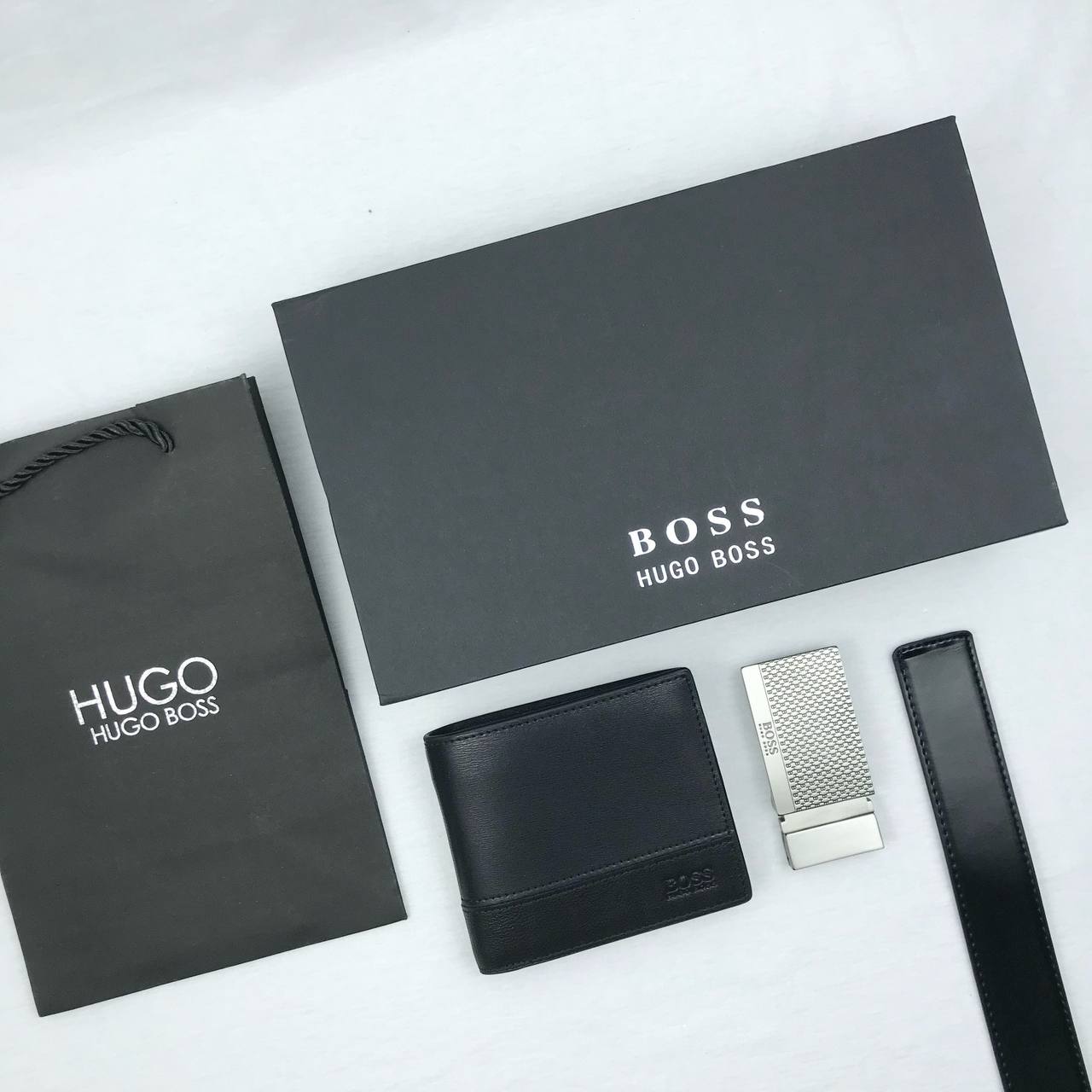 Hugo Boss Leather Wallet Set For Men